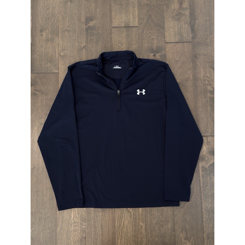 Under Armour Quarter-Zip Pullover Men's Size M Navy Blue Performance Loose Fit